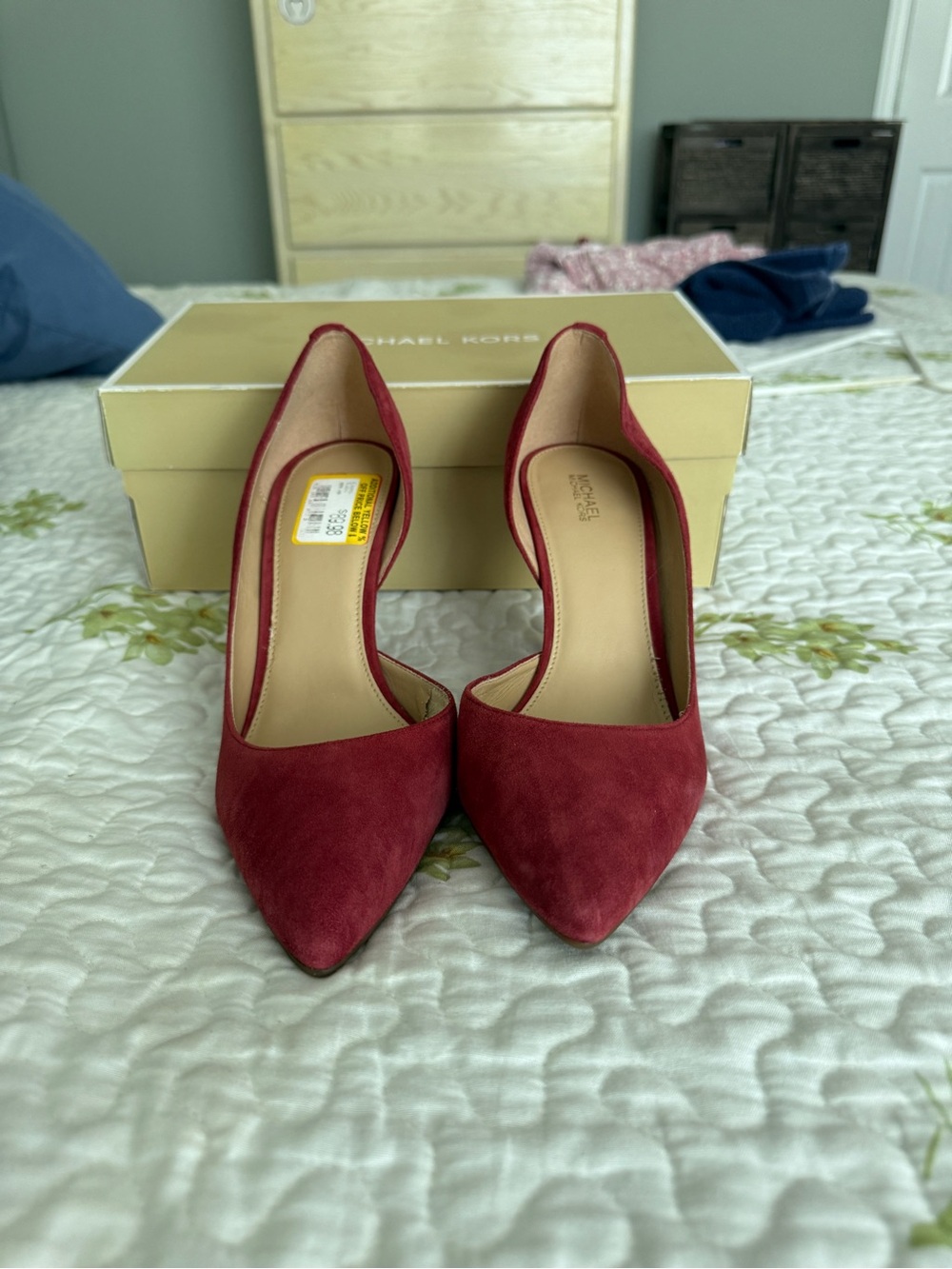 MICHAEL Michael Kors Red Suede Pointed-Toe Pumps